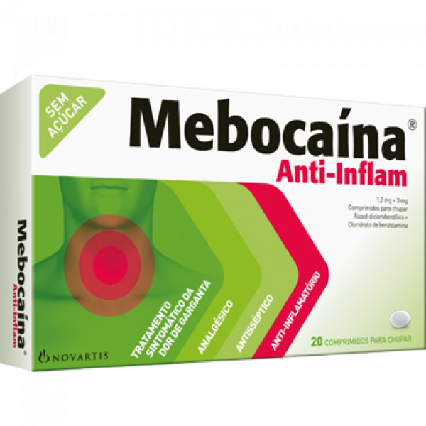 Mebocaína Anti-Inflam, 1,2/3 Mg X 20 Comp Chupar