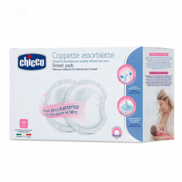 Chicco Discos Absorventes Protectores Antibacterianos Acessórios 60unid.