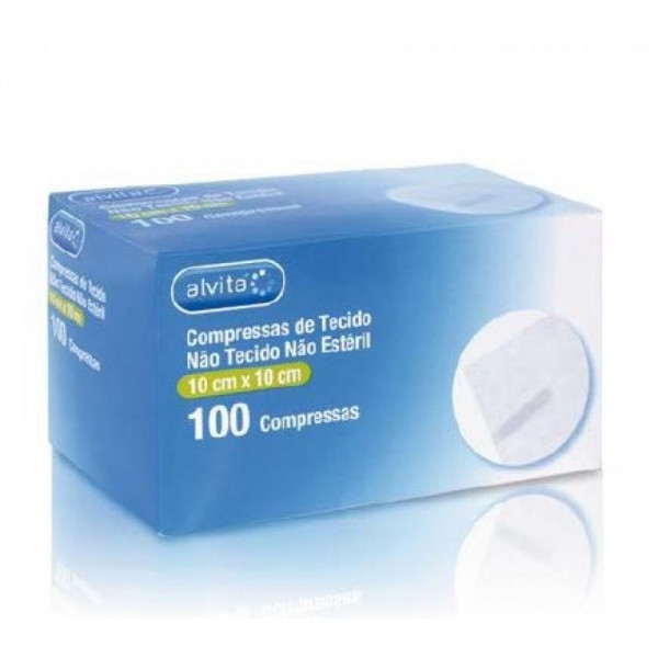 Alvita Compressas Não Tecido 10cm x 10cm 100un.