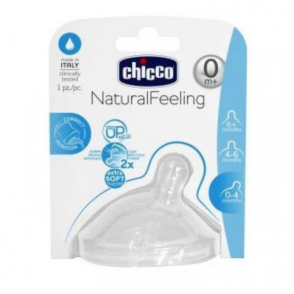 Chicco Natural Feeling 1 Tetina Silicone Fluxo Normal 0m+ 1unid.