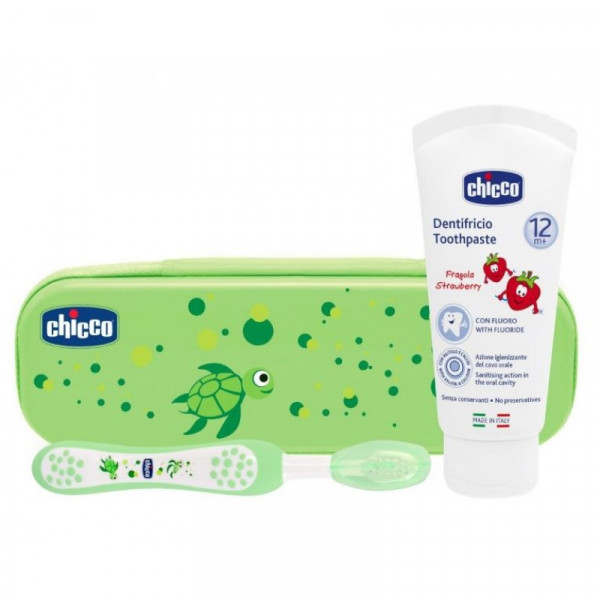 Chicco Pack Estojo Higiene Oral Verde 12M+ 3un.