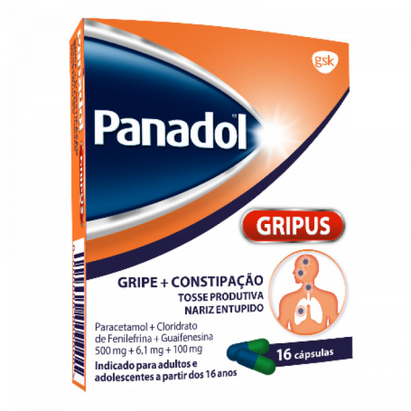 Panadol Gripus, 500/6,1/100 Mg X 16 Cáps