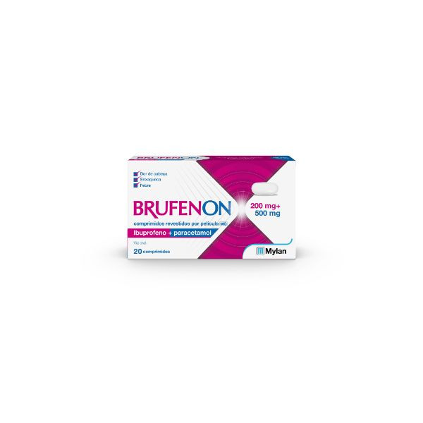 Brufenon Mg, 200 Mg + 500 Mg Blister 20 Unidade(S) Comp Revest Pelic