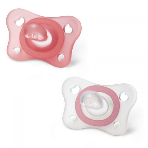 Chicco Mini Soft Rosa Silicone 2-6M 2 Un.
