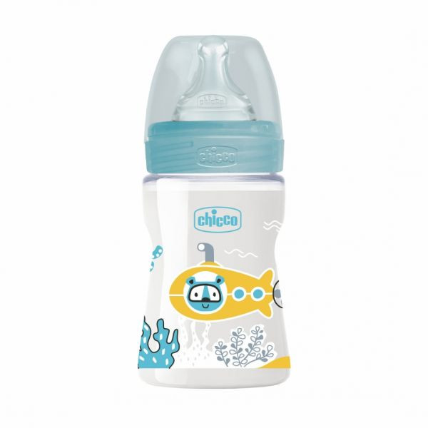 Chicco Biberão Well Being Azul Silicone Fluxo Lento 150ml Boy