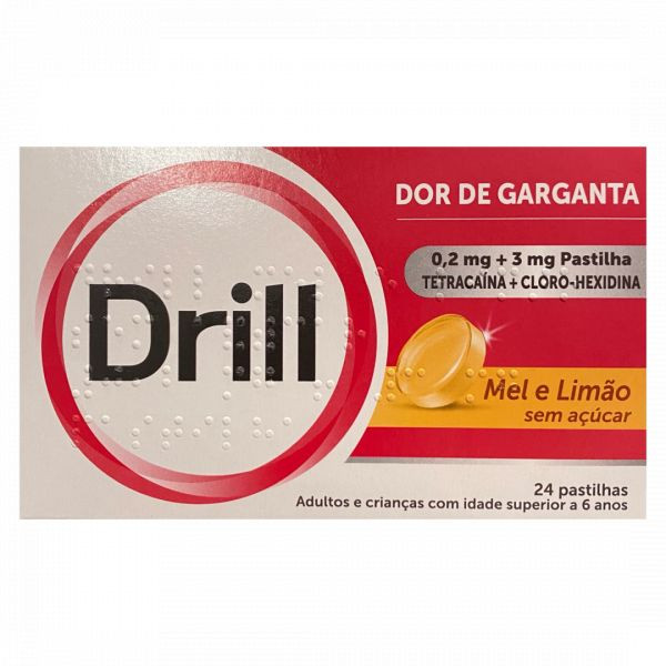 Drill Mel E Limão Sem Açúcar, 0.2 Mg + 3 Mg Blister 24 Unidade(S) Past