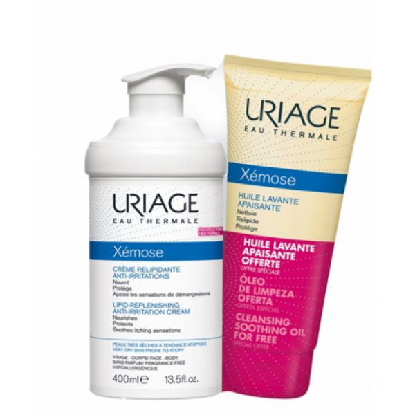 Uriage Xémose Creme Emoliente 400 Ml Com Oferta De Óleo Limpeza 200 Ml