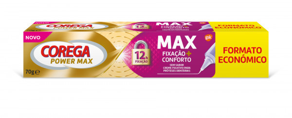 Corega Maxima Fixação +Conforto Creme Fixador Protetor Dentário70G