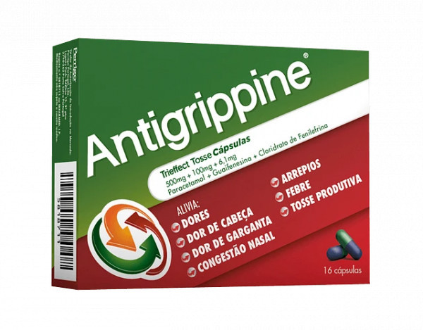 Antigrippine Trieffect Tosse , 500 Mg + 6.1 Mg + 100 Mg Blister 16 Unidade(S) Capsulas