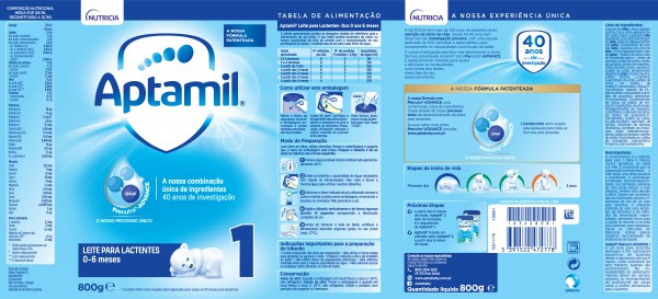 Aptamil 1 Pronutr Advan Leite Lactente 800G