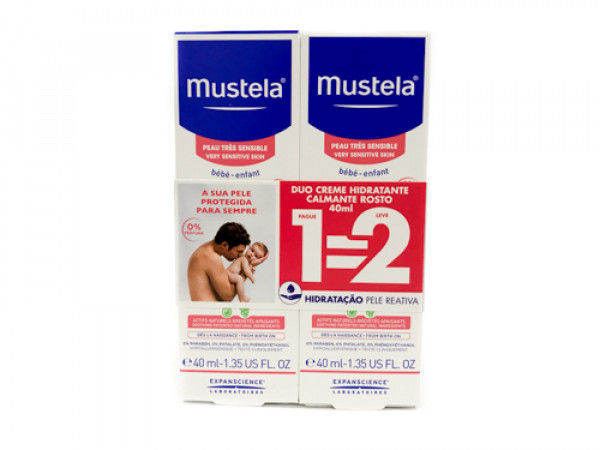 Mustela Bebé Pele Normal Creme Hidratante Rosto_ Sem Perfume (Duo)