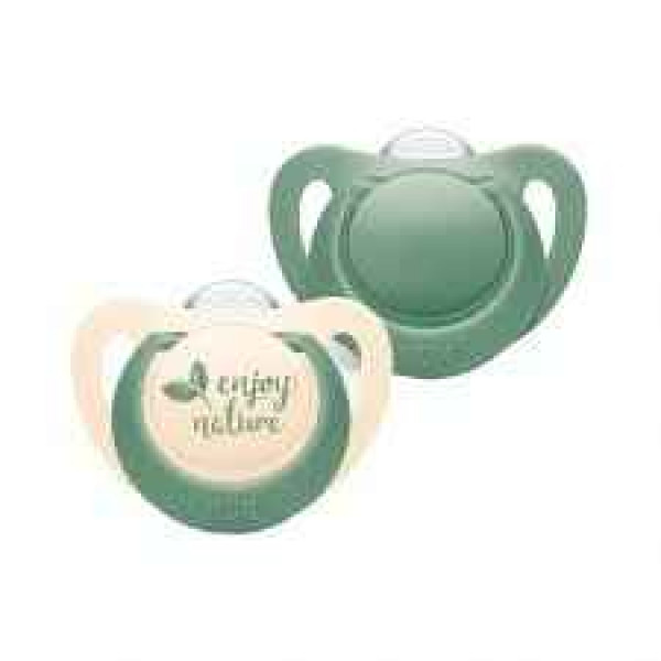 Nuk Nature Chupeta Silicone T1 0-6M Verde X2