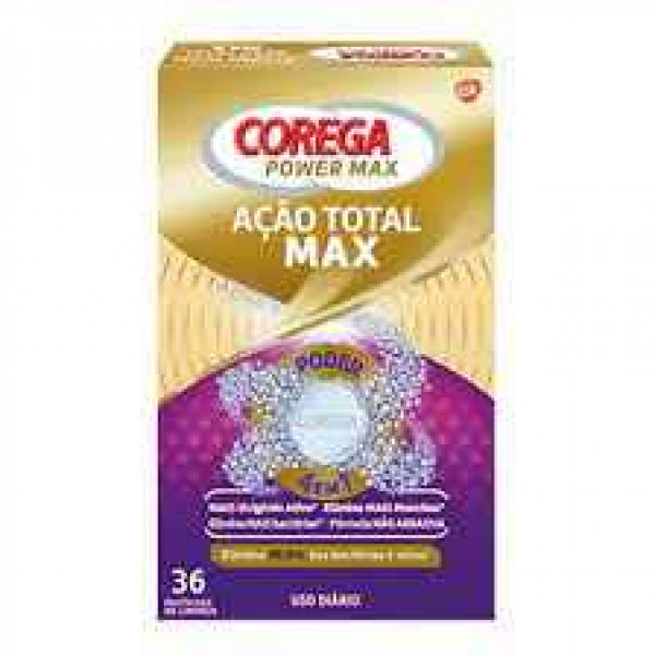 Corega Ação Total Maximo Pastilhas Efev Limpeza X36