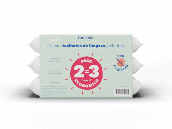 Mustela Bebe Toalhete Limpeza S/Perf 2=3