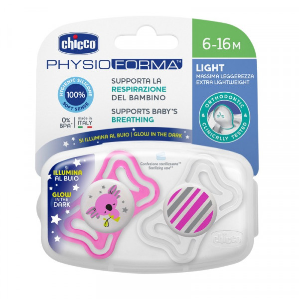 Chicco Chupeta Physio Light Lumi Silicone 6-16M