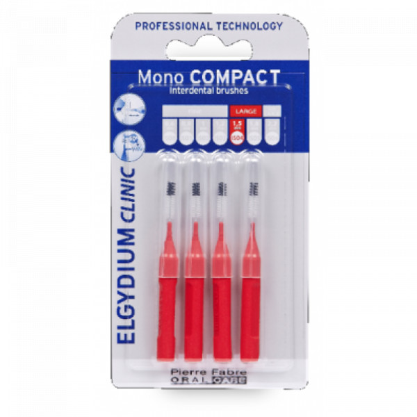 Elgydium Clinic Escovilhões Mono Compact Vermelho 4un.
